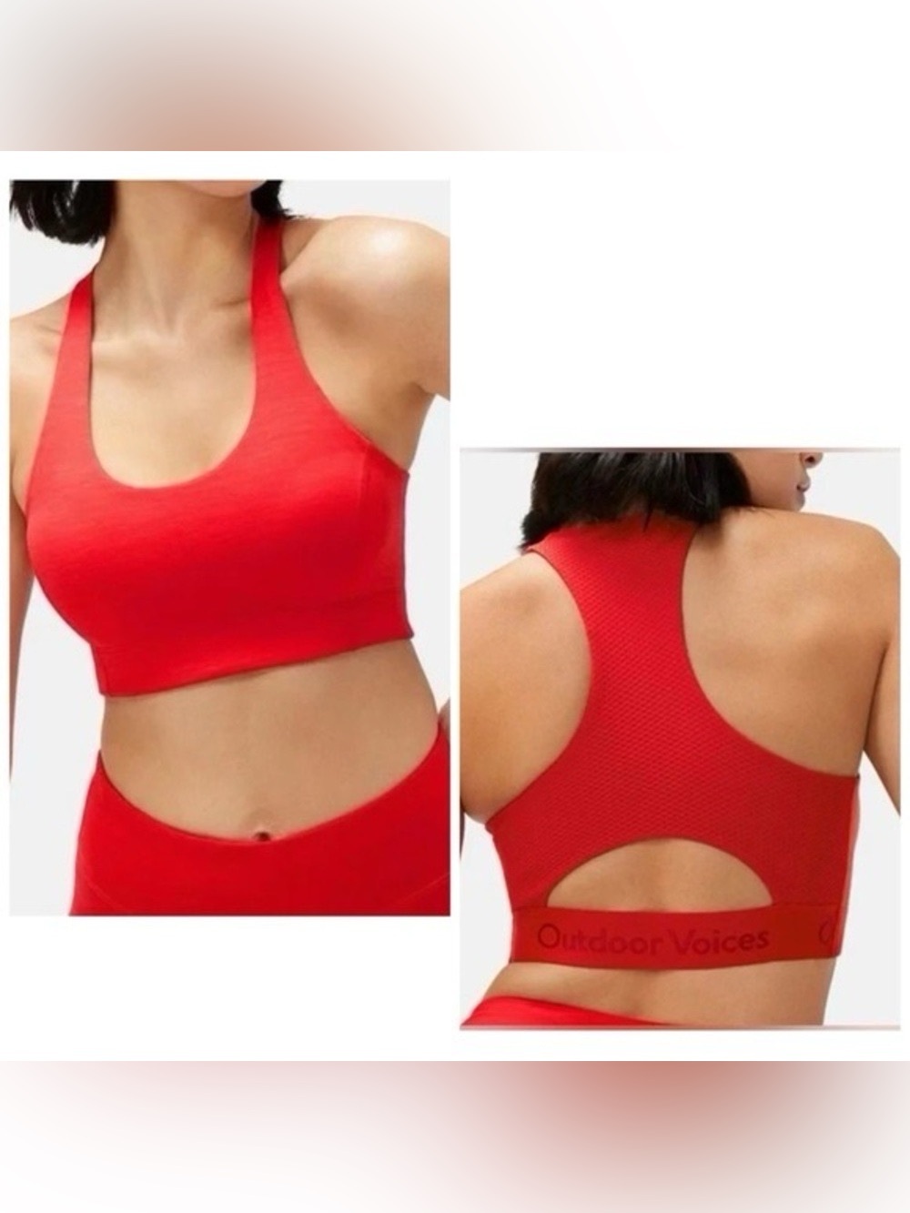 Outdoor Voices Size Small Red Doing Things Techsweat Cutout Racerback Sports Bra